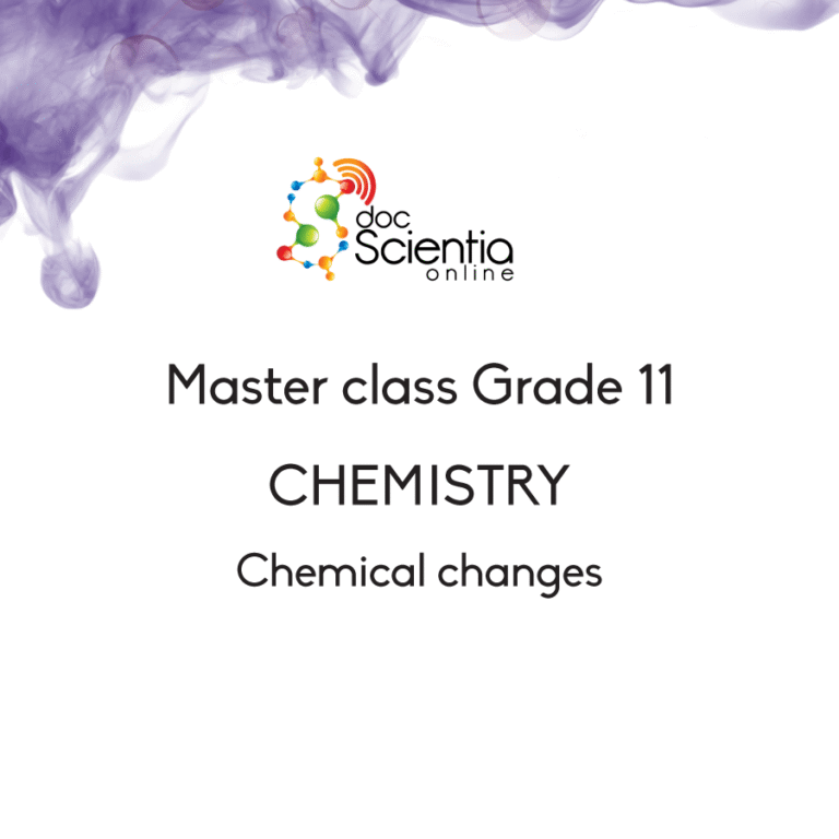 Master class: Grade 11 Chemistry – Chemical Changes