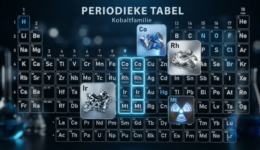 Illustrasie van die Periodieke Tabel met focus op Groep 9 Kobaltfamilie