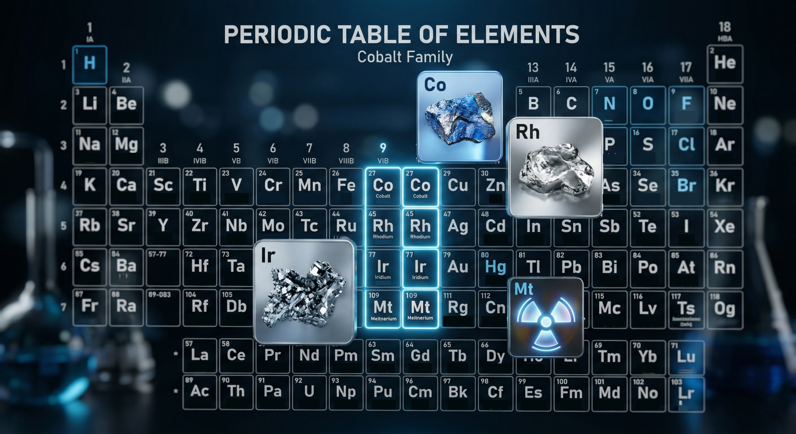 Exploring Group 9 Periodic Table elements