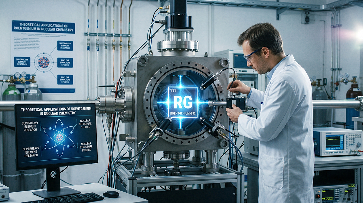 Image of lab environment where scientists observe Roentgenium