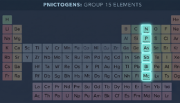 Illustration of Periodic Table with focus on Group 15 - Pnictogens